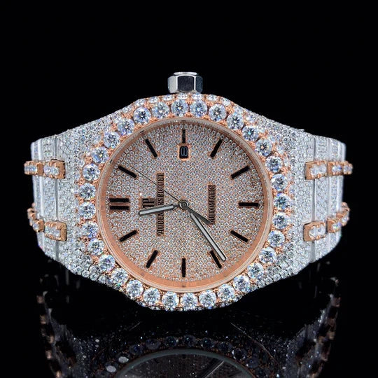 Lux Watches AP moissanite diamond watch Rose Gold Iced