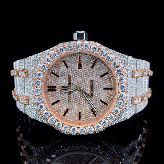 Lux Watches AP moissanite diamond watch Rose Gold Iced