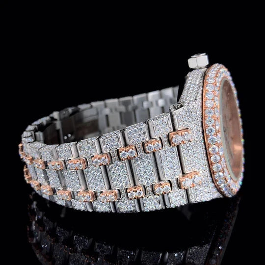 Lux Watches AP moissanite diamond watch Rose Gold Iced