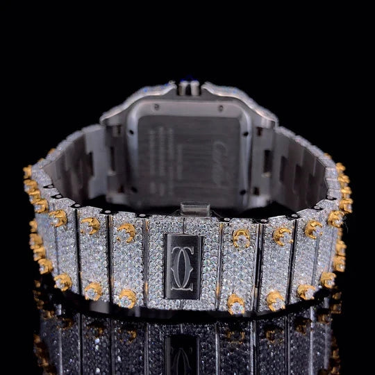 Cartier two-tone Gold Moissanite Diamond Bustdown Watch
