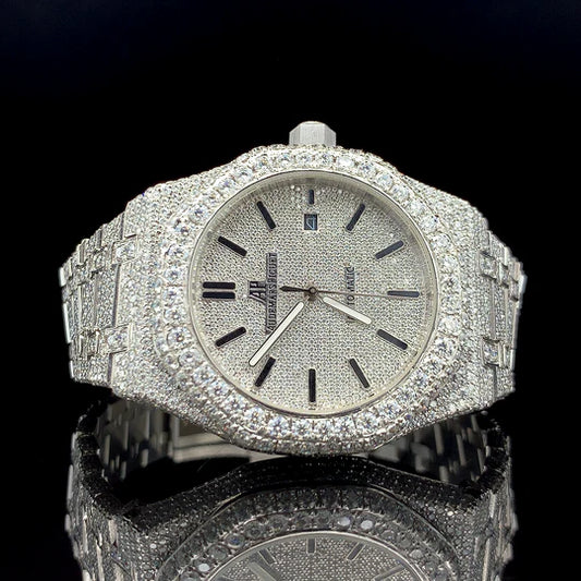 Lux Watches Audemars Piguet diamond dial watch fully iced white gold case and bracelet
